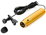 Movo, microfono cardioide a condensatore LV-6 XLR Lavalier, con capsula da 8,3 mm, clip da bavero e filtro antivento (alimentazione ...