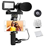 Movo Smartphone Vlogging Kit V7 con Grip Rig, Microfono Stereo, Luce LED e Telecomando Wireless - YouTube, TikTok, Attrezzatura Vlogging ...
