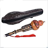 MQEIANG Handmade Cinese Hulusi bambù Nero Zucca Cucurbitacee Flauto Ethnic Musical Instrument Chiave di C con Il Caso for i ...
