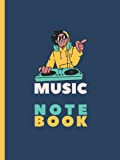 Music Notebook : Dj console icon: Wide Staff Blank Manuscript Paper * 13 Staves per page * 8.50" x 11" ...