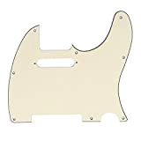 Musiclily 8 Fori Tele Battipenna Chitarra Pickguard per Fender USA/Messico Telecaster Standard Stile Moderno,3 strati Crema