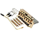 Musiclily Pro 10,5mm 2 Pivot Ponte Tremolo Blocco Corto per Chitarra Elettrica Squier Stratocaster, Dorato