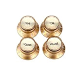 Musiclily Pro Imperial Inch Size Manopole 2 Tono 2 Volume Top Hat Reflector Knobs Set per Chitarra Elettrica Les Paul ...