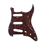 Musiclily SSS 11 Fori Strat Battipenna Chitarra Pickguard per Fender USA/Messico Stratocaster Standard Stile Moderno,4 strati Tartarugato
