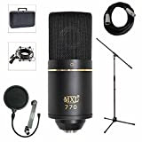 MXL 770 - Microfono a condensatore professionale da studio + supporto microfono + filtro pop + cavo XLR