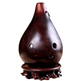 Natural Smoked 6-Hole Bass C Terracotta Ocarina Creative Retro Water Drop Shape Ethnic Wind Instrument for Family (Color : Antique ...
