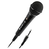NGS SINGER FIRE - Microfono Dinamico, Microfono con Cavo da 3 Metri, Conessione Jack 6,3mm e Pulsante On/Off