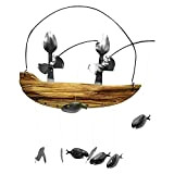 Nrkin Angler - Scacciapensieri a vento, con posate e cucchiai da pesce, da uomo, a vento, per interni ed esterni