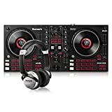 Numark Mixtrack Platinum FX + HF-125 - Console DJ con 4 Deck, Mixer DJ, Scheda Audio, Jog Wheel con Display, ...