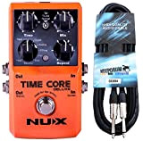 NUX Time Core DELUXE Multi Delay Pedal 8 Delay e funzione Looper + cavo per chitarra Keepdrum da 6 m