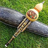 OmeHoin Hulusi professionale in bambù, fatto a mano, flauto di zucca Hulusi, strumento musicale etnico, pulsante C, per principianti, amanti ...