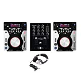 Omnitronic XMT-1400 & PM-222 Pacchetto CD Player CDJ USB MP3 DJ Discoteca Setup