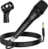 OneOdio ON55 Microfono Dinamico Cardioide con Cavo XLR da 5 m e Supporto per Clip, Microfono Vocale Portatile in Metallo ...