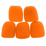OriGlam Coprimicrofono in schiuma spessa, 5 pezzi, per microfono portatile, lavabile, per prestazioni KTV (arancione)