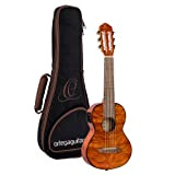 Ortega Guitars Travel Guitar elettro-acustica - Mini/Travel Series - Guitarlele 6 corde - Gig bag inclusa - Flamed Mahogany (RGLE18FMH)