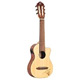 Ortega Guitars Travel Guitar elettro-acustica - Mini/Travel Series - Guitarlele 6 corde - top in abete con motivo disegnato a ...