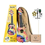 Ortega Guitars Ukulele Soprano multicolore - Keiki K2 - Starter Kit che include Accordatore, Tracolla, 5 Plettri Medium e Borsa ...