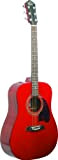 Oscar Schmidt OG2 TR - Chitarra acustica, colore: Rosso trasparente