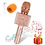 OSDUE Microfono Karaoke - Microfoni Wireless, Microfono Bambini Bluetooth, Bambini Regalo Giocattoli Bambini Microfono Cambia Voce Altoparlante, Compatibile con Android/iOS/PC, ...