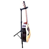 Ouuager-Home Guitar Stand Folk Bass Guitar Staffa Chitarra Gravity piegante della Serratura Verticale Staffa Leggero (Color : Black)