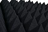 Pannelli Fonoassorbenti Piramidali Correzione Acustica 50x50x6 D30 Grigio Antracite Pacco da 10