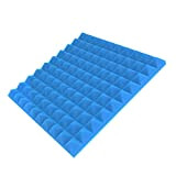 Pannello Acustico Fonoassorbente Piramidale, per Trattamento acustico, 50x50x5 cm Non sottovuoto (Azzurro)