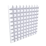 Pannello Acustico Fonoassorbente Piramidale, per Trattamento acustico, 50x50x5 cm Non sottovuoto (Bianco)