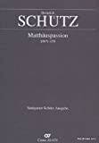 Partitions classique CARUS SCHUTZ H. - MATTHAUSPASSION SWV 479 Choeur et ensemble vocal