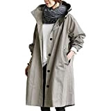Pianshanzi Cappotto da donna elegante con cappuccio, giacca a vento selvaggia invernale da donna, ultraleggera, giacca softshell da donna, grigio., ...