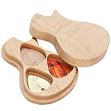 Pick box per chitarra, scatola in legno massello di acero Supporto per plettro con 3 plettri Regali per chitarrista Accessori ...