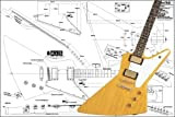 Plan of Gibson Explorer Chitarra Elettrica - Stampa su scala completa