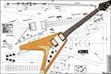 Plan of Gibson Flying V Korina Chitarra Elettrica - Stampa su scala completa
