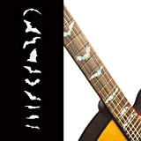 PLIGREAT 2 adesivi per intarsio per chitarra, pennarelli per tastiera, chitarre elettriche, decorazioni per bassi e strumenti musicali, adesivi rimovibili ...