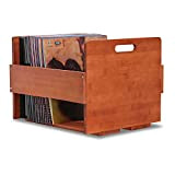 Porta dischi vinile legno - Mobile porta vinili vintage - Scatola per dischi in vinile per contenere fino a 80 ...