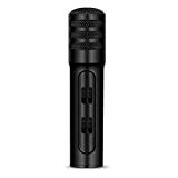 Portable Mic DFGT BGN-C7 microfono a condensatore a doppio del telefono mobile Karaoke dal vivo di canto microfono built-in scheda ...