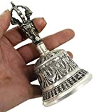 Povanjer Campana tibetana buddista e set di dorjee, realizzata a mano, campanella per meditazione, campanelle da preghiera Dorje, oggetti Dharma, ...