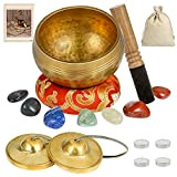 PP OPOUNT Campana Tibetana, Ciotole di Canto, Healing Crystals Set per la Guarigione, Lo Yoga, la Meditazione, la Consapevolezza e ...