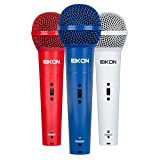 Proel EIKON DM800COLORKIT - Il kit comprende 3 Microfoni (Rosso, Blu, Bianco) Dinamici per Live, Canto, Voce e Karaoke + ...