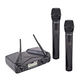 Proel EIKON WM700DM (DUAL) - Coppia microfoni wireless palmare per karaoke, canto e live, Nero (EIKON WM700DM)
