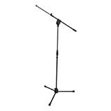 Proel PRO200BK - Asta Professionale Stand per Microfono a giraffa con base tripoide, Nero