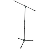 Proel RSM180 - Asta Professionale per Microfono, treppiede con snodo a giraffa nylon, per karaoke e Live, Nero (RSM180)
