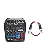 Professional Audio Mixer A4 Sound Mixing Console Bluetooth USB Record Computer Playback 48V Phantom Power Delay Repaeat Effect 4 Channels ...