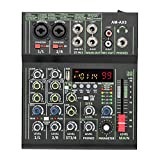Professional Audio Mixer Mini 4 Channel Audio Mixer Individual Phantom Power 99 DSP Effects Bluetooth USB Computer Play Record Mixing ...