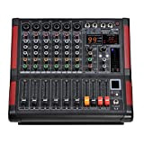 Professional Audio Mixer MINI6-P 6 Channels Power Mixing Console Amplifier Bluetooth Record 99 DSP Effect 2x170W Professional USB Audio Mixer ...