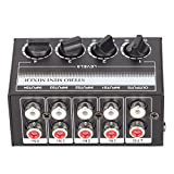 PUSOKEI Console Mixer Audio Professionale, Mixer Passivo Digitale a 4 Canali, Ingresso e Uscita RCA, Mini Mixer per Lettori CD, ...