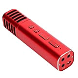 PUSOKEI Microfono Capacitivo Cablato, Microfono a Mano con Scheda Audio, con Interfaccia Standard OMTP e CTIA, per Smartphone e Tablet(Rosso)