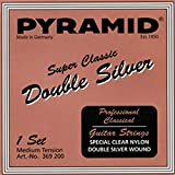 Pyramid Super Classic - Corde per chitarra acustica, in nylon, colore: Argento