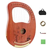Rayzm Lyre Harp, strumento lira in legno massello di mogano con design brevettato, arpa portatile a 16 corde in metallo ...
