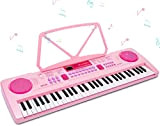 RenFox Tastiera Elettronica Pianoforte a 61 Tasti, Tastiera per Pianoforte con Supporto per Musica, Microfono, Alimentatore Tastiera Digitale per Pianoforte ...