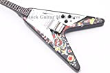 RGM59 Jimi Hendrix-Mini per chitarra Flying V con tracolla per chitarra, in pelle